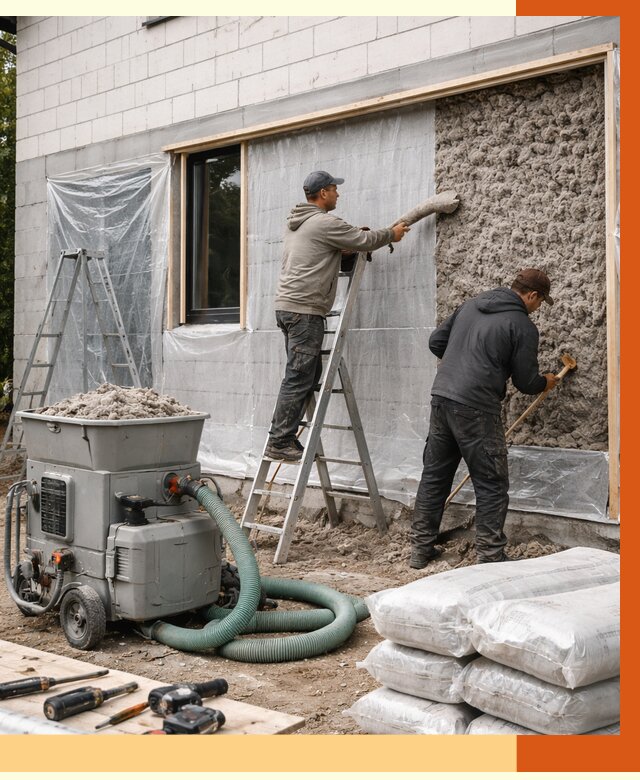 Утепление дома из газобетона эковатой в Муре от 4595 руб./м2 | ТепломастерМум